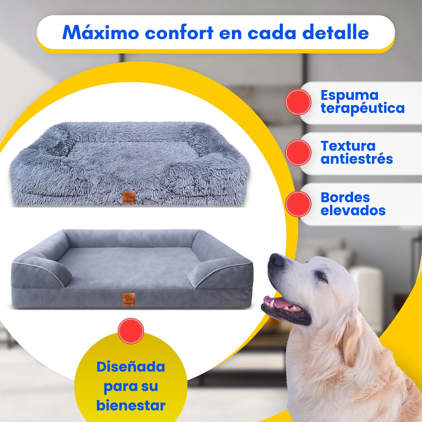 Cama ortopédica Afelpada