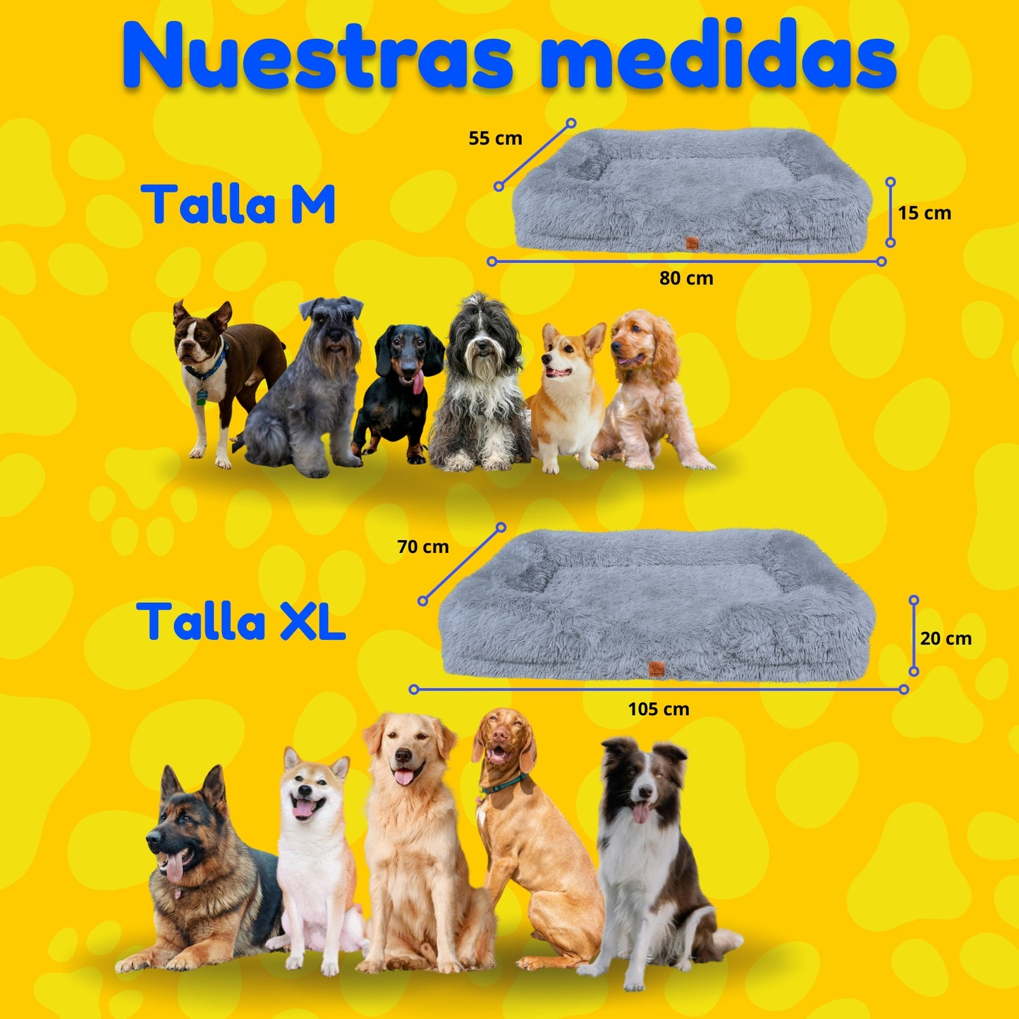 Cama ortopédica Afelpada